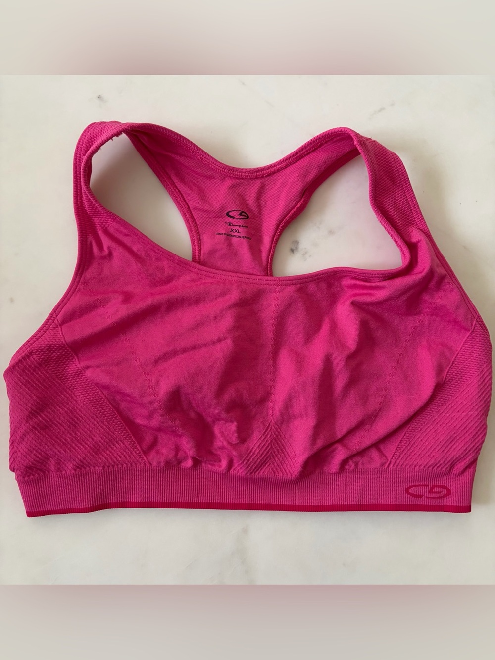 Champion Racerback Sports Bra in Hot Pink